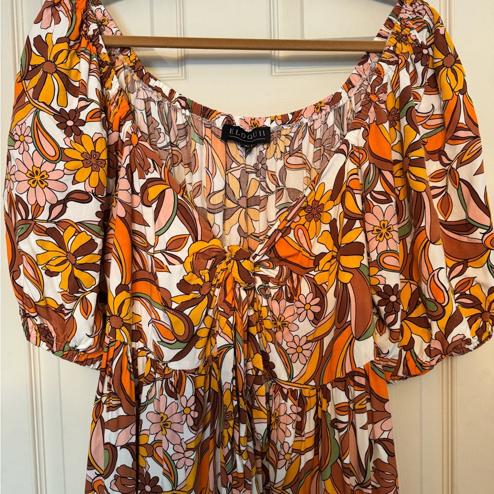Eloquii Tie front maxi dress Plus Size 18